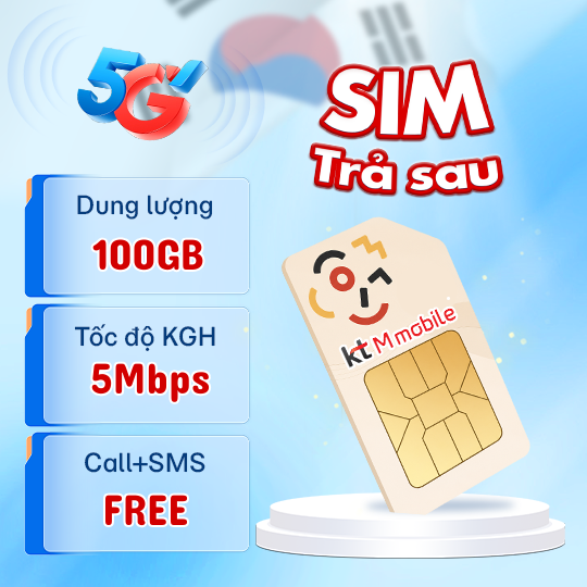 SIM KT M MOBILE 100GB + 5MBPS SIM KT M MOBILE 100GB + 5MBPS