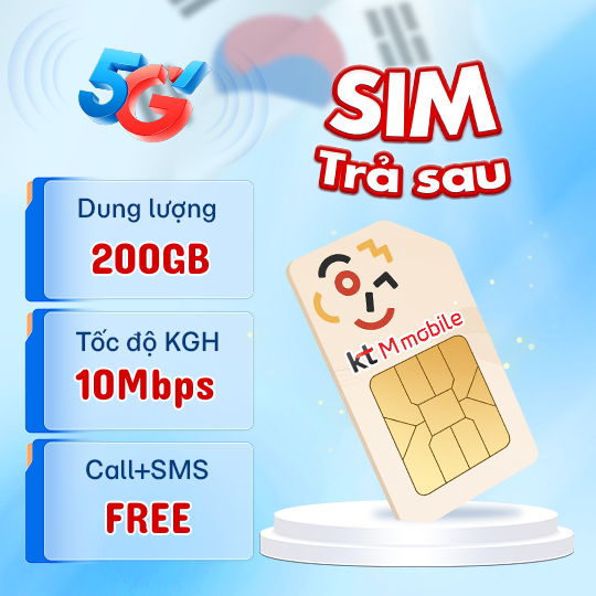 SIM KT M MOBILE 200GB + 10MBPS SIM KT M MOBILE 200GB + 10MBPS